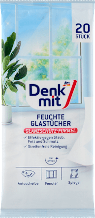 DenkmitFeuchte Reinigungstücher für Glas, 20 St