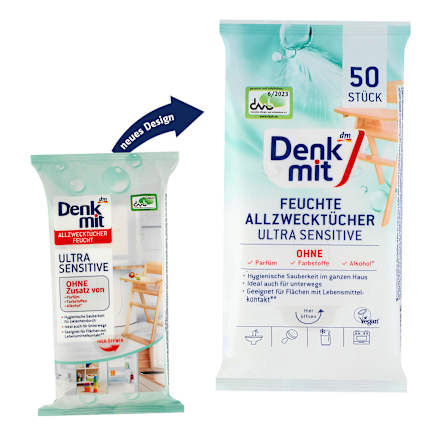 Allzwecktücher Feucht Ultra Sensitiv Denkmit
