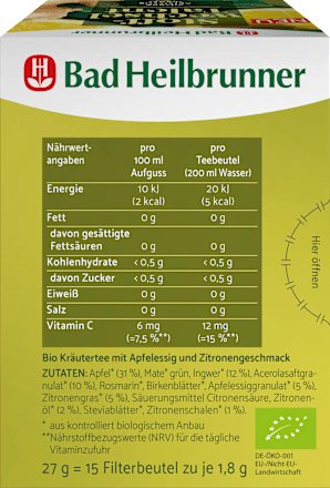 Kräutertee Stoffwechsel Talent (15 x 1,8 g) Bad Heilbrunner