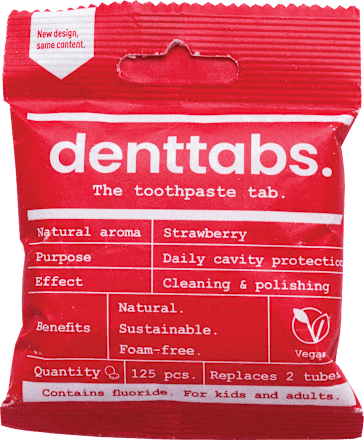 Tablete za pranje zuba - jagoda, 3+ god. DENTTABS