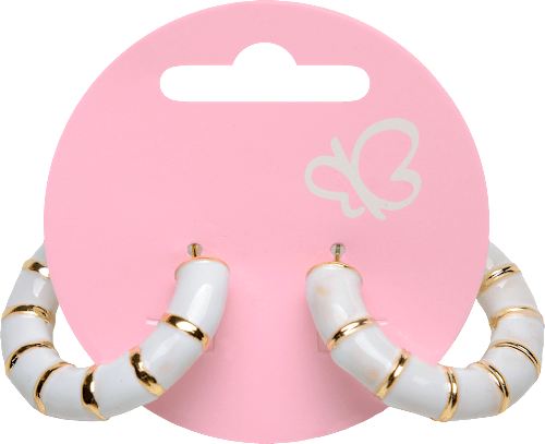 Naušnice – ring, bijelo-zlatne ACCESSOIRES