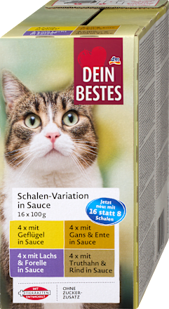 Nassfutter Katze Schalen-Variation in Sauce Dein Bestes