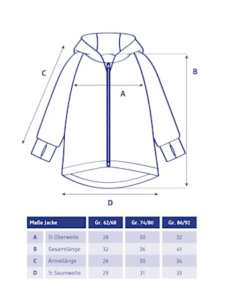 Jacke aus Wolle mit Kapuze & Vario-Ärmel, grau, Gr.  62/68 ALANA