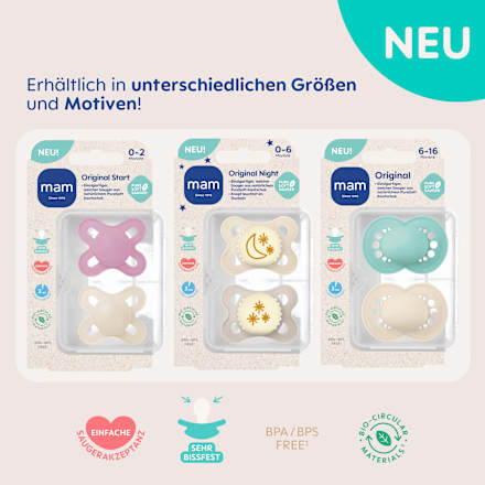 Schnuller Original Night mint 6-16 Monate mam