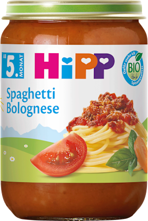 Menü Spaghetti Bolognese nach dem ab 5. Monat HiPP
