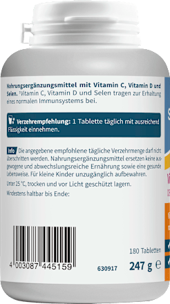 Vitamin C+D+Selen Tabletten 180 St sanotact