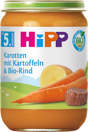 Menü Karotten mit Kartoffeln und Bio-Rind ab dem 5.Monat HiPP