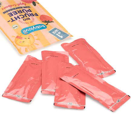 EKO voćni pire za zamrzavanje – jabuka i jagoda (5 x 45 g) babylove