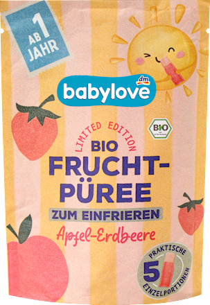 EKO voćni pire za zamrzavanje – jabuka i jagoda (5 x 45 g) babylove