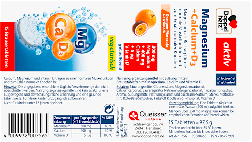 aktiv Magnesium & Calcium & D3 Brausetabletten Doppelherz