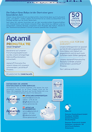 Anfangsmilch Pre Pronutra von Geburt an Aptamil