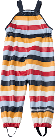 Regenhose mit Futter & Streifen-Muster, rot & blau & gelb, Gr. 122/128 PUSBLU