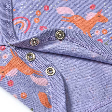 Body Langarm mit Einhorn-Muster, lila, Gr.  98/104 ALANA