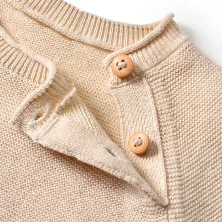 Pullover aus Strick mit Wolle & Raglan-Ärmeln, beige, Gr. 80 ALANA