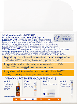 Krem na dzień przeciwzmarszczkowy SPF 15 Q10 Energy zdrowy blask NIVEA