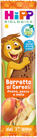 Barretta ai cereali con mela e pesca HiPP