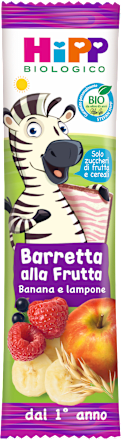 Barretta alla frutta con banana, lamponi e cereali HiPP