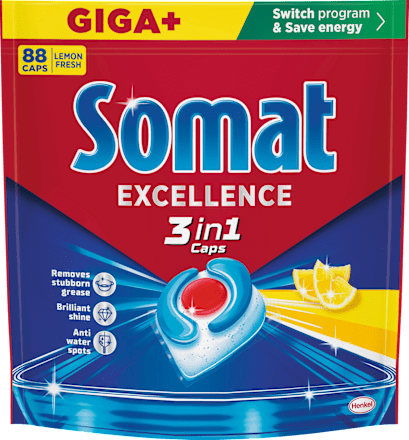 Kapsuly do umývačky riadu Excellence 3in1 Lemon Somat