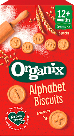 Biscuiți BIO alfabet 12+ 5x25g Organix