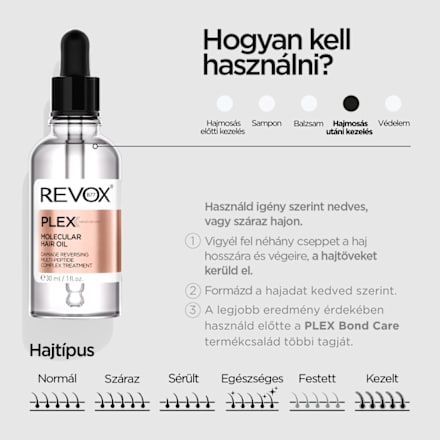 Regeneráló hajolaj Plex, sérült, száraz hajra REVOX B77