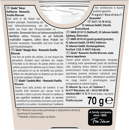 Duftkerze im Glas Romantic Vanilla glade