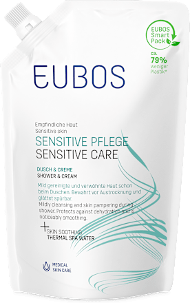 EUBOS Sensitive Pflege Dusch + Creme, empfindliche Haut, Nachfüllbeutel EUBOS