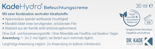 KadeHydro Befeuchtungscreme zur Befeuchtung, Pflege und Regeneration trockener Haut im Intimbereich KadeHydro