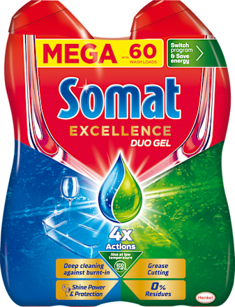 Гел за съдомиялна машина Excellence, 2x540ml Somat