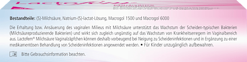 Lactofem Milchsäure Vaginalzäpfchen Lactofem