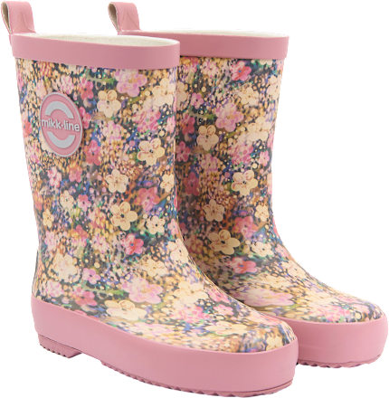 Gummistiefel mit Blumen-Muster, rosa, Gr.  28/29 Mikk-Line
