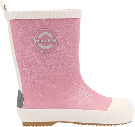 Gummistiefel mit Glitzer, rosa & beige, Gr. 26/27 Mikk-Line