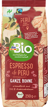 Espresso de Peru, ganze Bohne dmBio