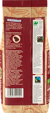 Espresso de Peru, ganze Bohne dmBio