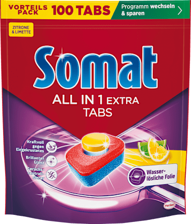Geschirrspül-Tabs All in 1 Extra Zitrone & Limette Vorteilspack Somat