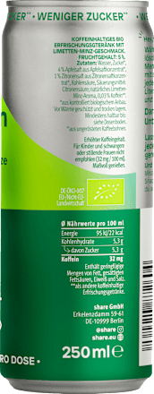 Erfrischungsgetränk, Koffein Drink Limette & Minze share