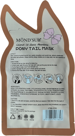 Maska do włosów na kucyk z olejkiem kokosowym Elastic Abundance Pony Tail Mask Mond'sub