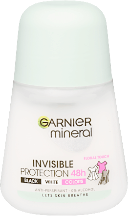 Deo roll-on, Invisible Protection - Black, White, Colors GARNIER mineral