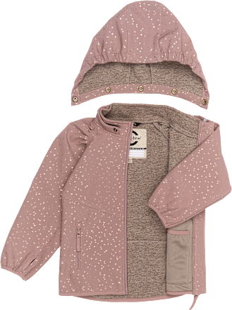 Softshelljacke mit Herz-Muster, mauve, Gr. 110/116 Mikk-Line