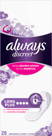 Absorbante zilnice pentru incontinență urinară Liners Long Plus always