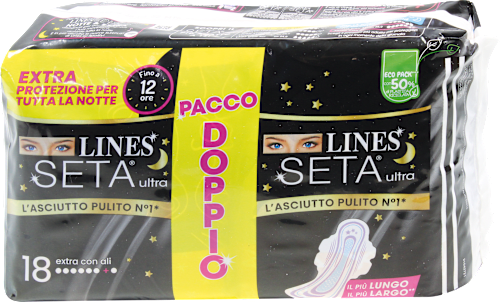 Assorbenti Seta Ultra Extra con ali pacco doppio LINES