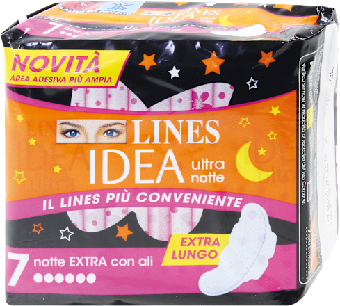 Assorbenti Idea Ultra notte EXTRA con ali LINES