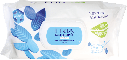 Salviette detergenti Milleusipiù tè verde/blu, assort. FRIA