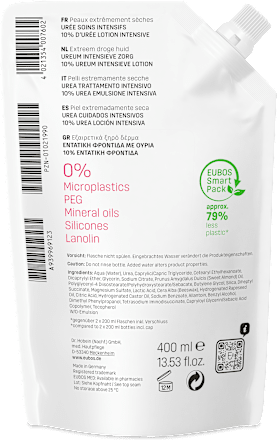 EUBOS Urea Intensive Care 10% Urea Körperlotion, extrem trockene Haut, Nachfüllbeutel EUBOS