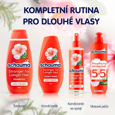 šampon pro dlouhé vlasy s ibiškem a rozmarýnem schauma