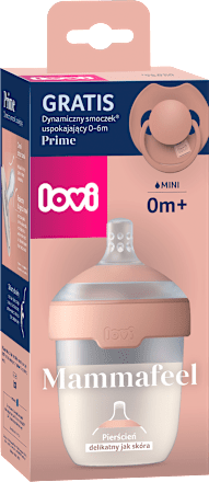 set lahev MAMMAFEEL 150ml 0m+ a PRIME dudlík 0-6m Blush LOVI