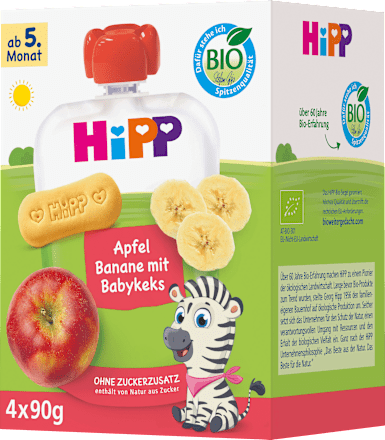 Quetschie Apfel-Banane & Babykeks nach dem 4. Monat HiPP