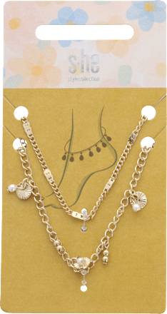Fußketten-Set in Goldoptik mit Anhängern s-he stylecollection