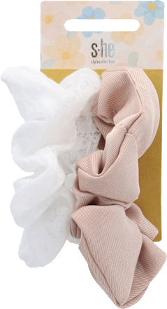 Scrunchie-Set beige und weiß s-he stylecollection