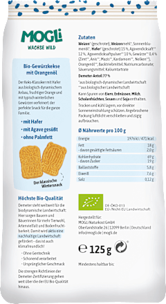 Kinderkekse Spekulatius mit Hafer & Orange ab 3 Jahren  MOGLi