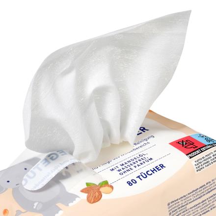 Salviettine umidificate zona pannolino con olio di mandorla babylove